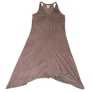 Dolan Left Coast Collection Taupe Cupro V-Neck Handkerchief Hem Dress Small